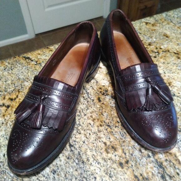 Allen Edmonds Bridgeton Men\'s Leather Tassel Loafers Burgundy Size 9.5 A 5079 main image 8
